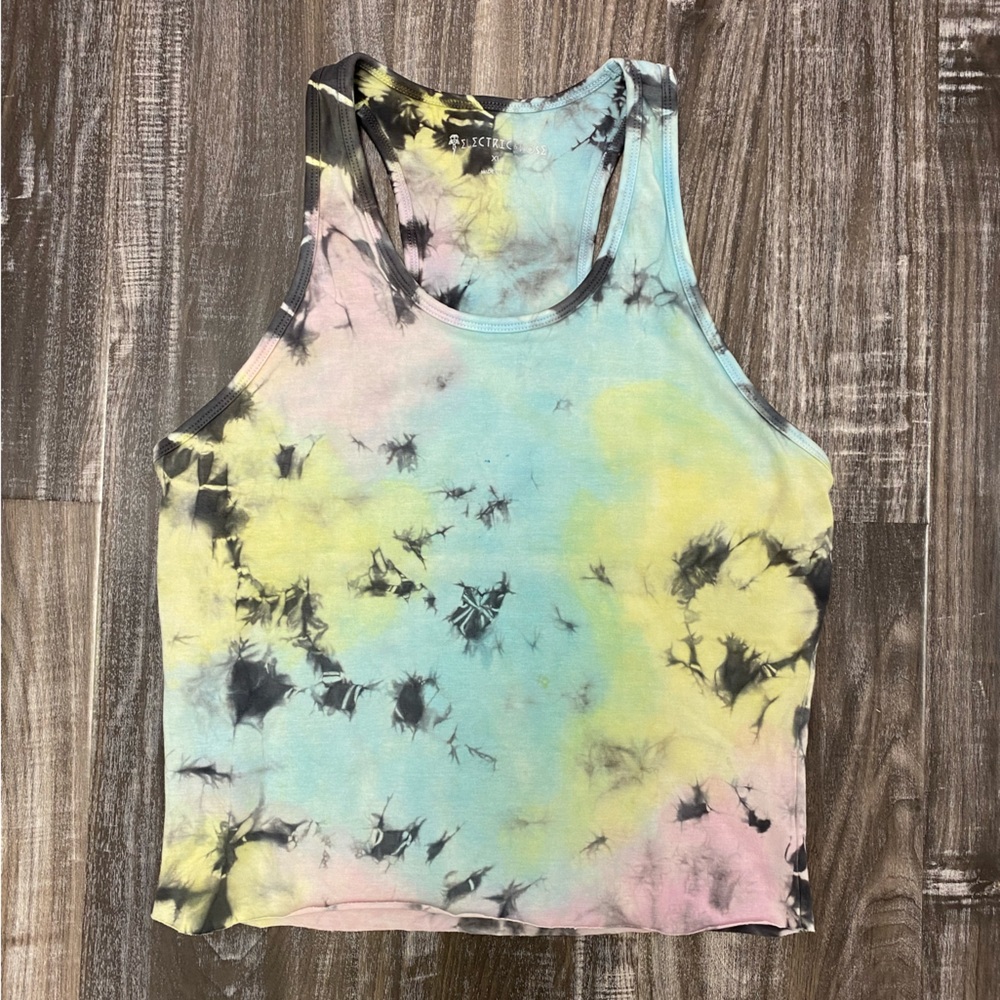 NWT ELECTRIC & ROSE Tie-Dye Crop Top- Pastel